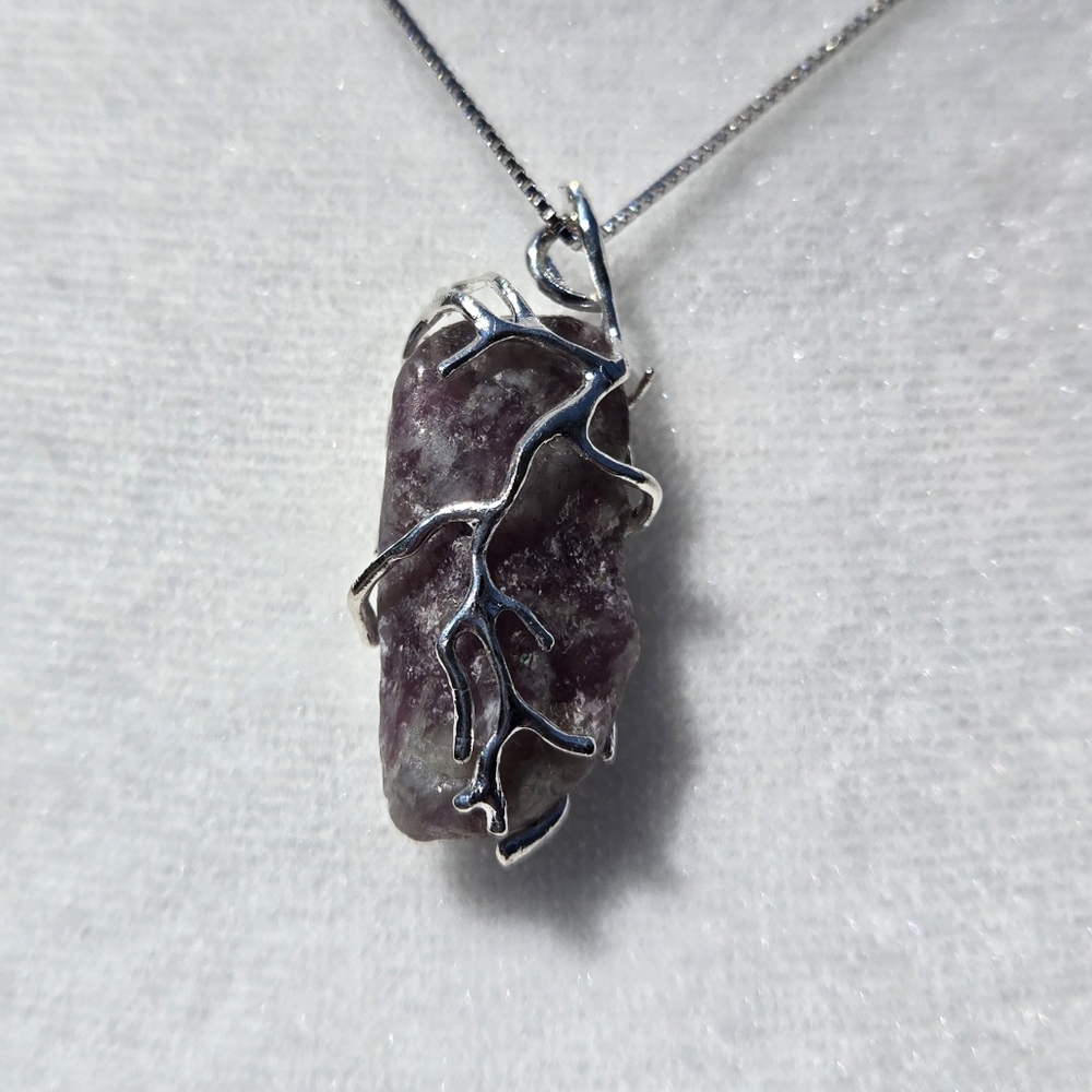 Hand Wrapped Lepidolite Crystal Pendant